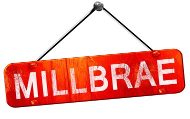 Millbrae, 3d render, işareti asılı kırmızı