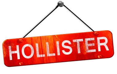 Hollister, 3d render, işareti asılı kırmızı