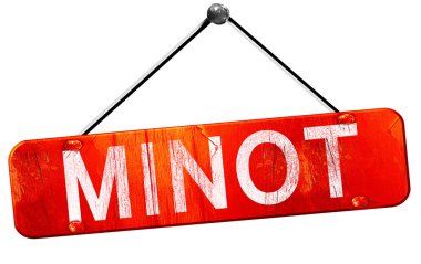 Minot, 3d render, işareti asılı kırmızı