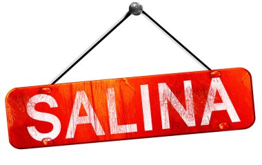 Salina, 3d render, işareti asılı kırmızı