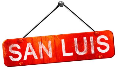 San luis, 3d render, işareti asılı kırmızı