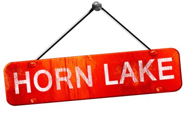 Horn Gölü, 3d render, işareti asılı kırmızı