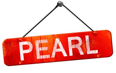 , 3d render, işareti asılı kırmızı inci