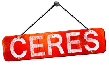 ceres, 3d render, işareti asılı kırmızı