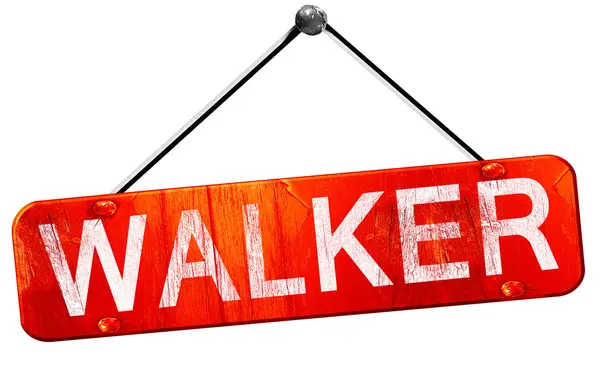 Walker, 3d render, işareti asılı kırmızı