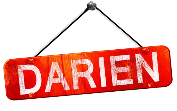 Darien, 3d render, işareti asılı kırmızı