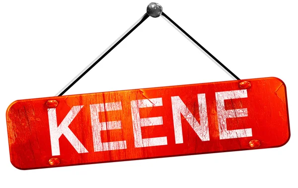 Keene, 3d-rendering, en röd hängande tecken — Stockfoto