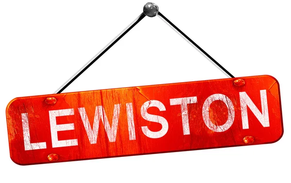 Lewiston, 3d render, işareti asılı kırmızı