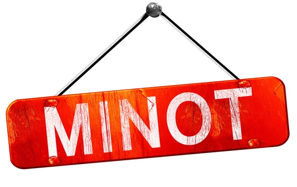 Minot, 3d render, işareti asılı kırmızı