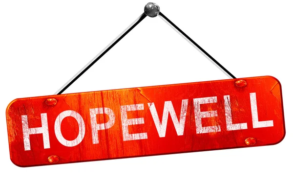 Hopewell, renderização 3D, um sinal de suspensão vermelho — Fotografia de Stock