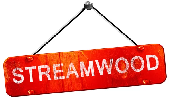 Streamwood, 3d render, işareti asılı kırmızı