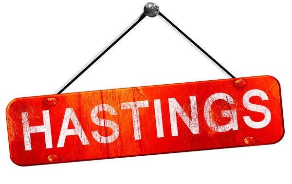 Hastings, 3d render, işareti asılı kırmızı