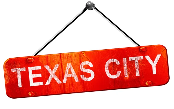 Texas city, 3d render, işareti asılı kırmızı