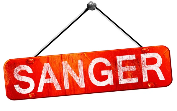 Sanger, 3d render, işareti asılı kırmızı