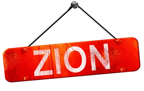 Zion, 3d render, işareti asılı kırmızı