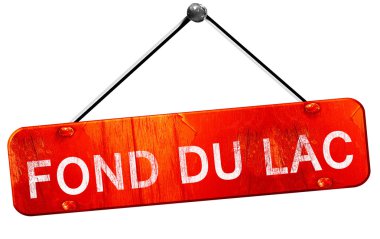 Fond du lac, 3d render, işareti asılı kırmızı