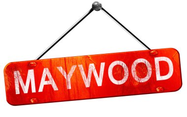 Maywood, 3d render, işareti asılı kırmızı