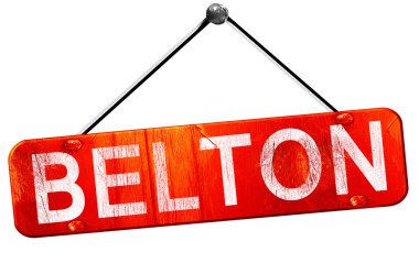 Belton, 3d render, işareti asılı kırmızı