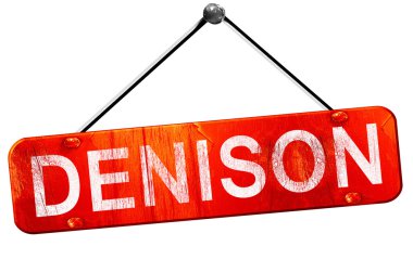 Denison, 3d render, işareti asılı kırmızı