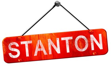 Stanton, 3d render, işareti asılı kırmızı