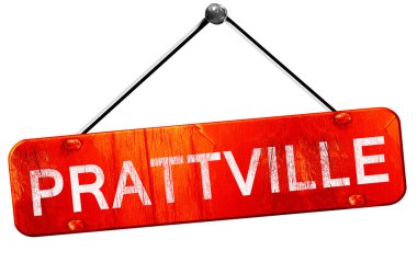 Prattville, 3d render, işareti asılı kırmızı