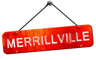 merrilville, 3d render, işareti asılı kırmızı