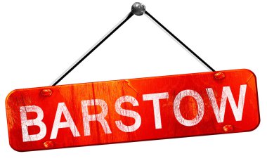 Barstow, 3d render, işareti asılı kırmızı