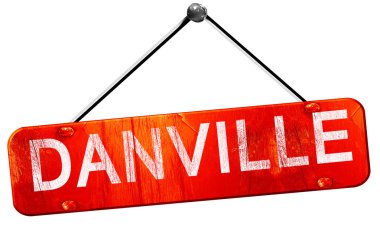 Danville, 3d render, işareti asılı kırmızı