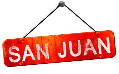 San juan, 3d render, işareti asılı kırmızı