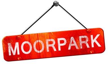 Moorpark, 3d render, işareti asılı kırmızı
