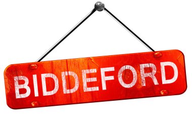 Biddeford, 3d render, işareti asılı kırmızı