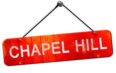 Chapel hill, 3d render, işareti asılı kırmızı