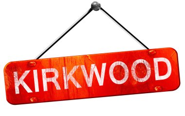 Kirkwood, 3d render, işareti asılı kırmızı