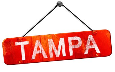 Tampa, 3d render, işareti asılı kırmızı