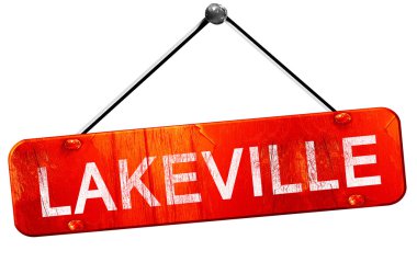 Lakeville, 3d render, işareti asılı kırmızı