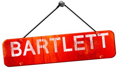 Bartlett, 3d render, işareti asılı kırmızı