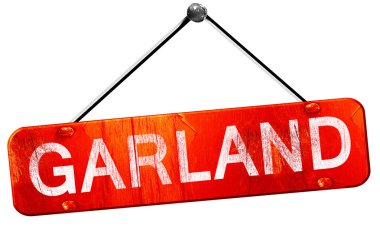 Garland, 3d render, işareti asılı kırmızı