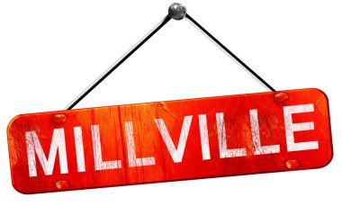 Millville, 3d render, işareti asılı kırmızı