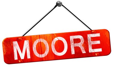 Moore, 3d render, işareti asılı kırmızı