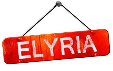 Elyria, 3d render, işareti asılı kırmızı