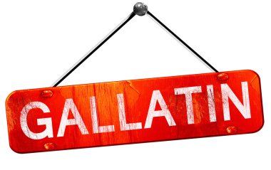 Gallatin, 3d render, işareti asılı kırmızı