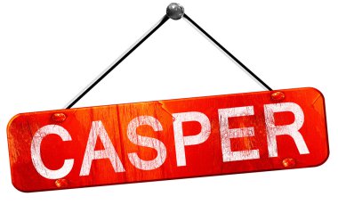 Casper, 3d render, işareti asılı kırmızı