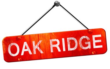 Oak ridge, 3d render, işareti asılı kırmızı