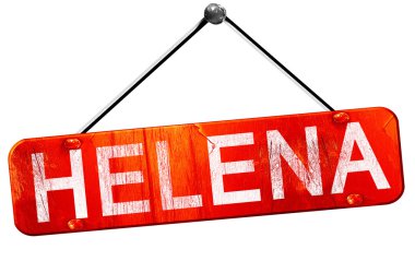 Helena, 3d render, işareti asılı kırmızı