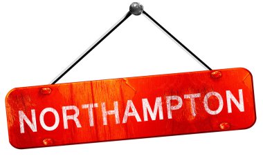 northhampton, 3d render, işareti asılı kırmızı