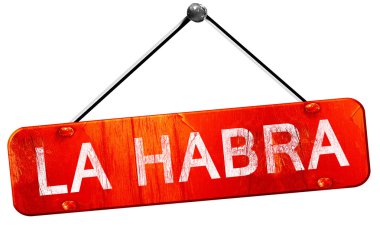 La habra, 3d render, işareti asılı kırmızı