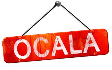 Ocala, 3d render, işareti asılı kırmızı