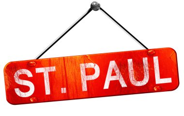 Aziz paul, 3d render, işareti asılı kırmızı