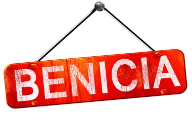 Benicia, 3d render, işareti asılı kırmızı