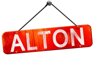 Alton, 3d render, işareti asılı kırmızı